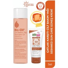 Bio-Oil Cilt Bakım Yağı 200 ml & Sun Care Spf 50+ Güneş Kremi 50 ml +Makyaj Çantası Hediyeli