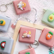 MidasTech Sevimli Yumuşak Stickerli 150 cm Uzunluğunda Pratik Taşınabilir Çanta Boy Anahtarlıklı Mezura