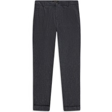 Abdullah Kiğılı 6 Drop Regular Fit Standart Kesim Desenli Keten Karışımlı Desenli Pileli Klasik Kumaş Pantolon