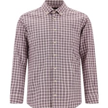 Abdullah Kiğılı Uzun Kol Slim Fit Dar Kesim Düğmeli Yaka Pamuk Ekose Gömlek