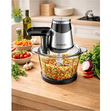 Musullu Çelik Hazneli Çok Amaçlı Rondo Doğrayıcı 2 Bıçak ile Pratik Kullanım Sunar