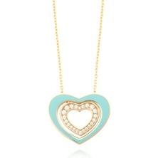 Cetaş Jewelry Cetaş Minima 14 Ayar Altın Taşlı Kalp Kolye