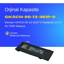 Monster GK5CN-00-13-3S1P-0 Notebook 11.4 V 46.74Wh Batarya – Orjinal Uyumlu, Yüksek Performanslı