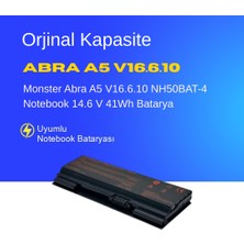 Monster Abra A5 V16.6.10 NH50BAT-4 Notebook 14.6 V 41Wh Batarya – Orjinal Uyumlu, Yüksek Performanslı