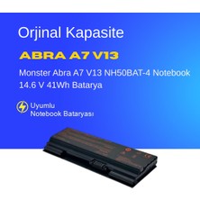 Monster Abra A7 V13 NH50BAT-4 Notebook 14.6 V 41Wh Batarya – Orjinal Uyumlu, Yüksek Performanslı
