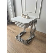 4'lü Tekerlekli Modern Zigon Sehpa