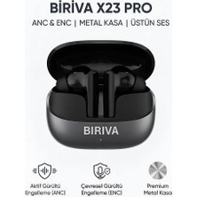Biriva X23 Pro Anc+Enc Kablosuz Bluetooth Kulaklık Siyah (METAL KASA)