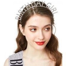 Gümüş Kristal Taşlı Birthday Girl Tacı Midastech