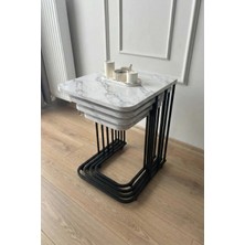 4'lü Tekerlekli Modern Zigon Sehpa