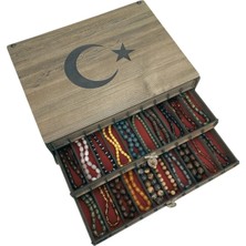 Yaman Hediyelik Kişiye Özel Ahşap Tesbih Koleksiyon Kutusu, Aksesuar Kutusu, Tesbihlik (30 Tesbihlik)