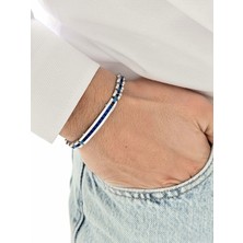 Ferro Lacivert ve Gümüş Çelik Erkek Bileklik FRJ10158A-L 2 Yıl Garantili Hediye Paketli