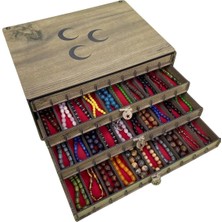 Yaman Hediyelik Kişiye Özel Ahşap Tesbih Koleksiyon Kutusu, Aksesuar Kutusu, Tesbihlik (40 Tesbihlik)