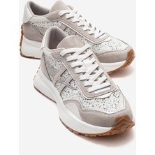 Luvi Sorell Beyaz Taşlı Dantel Dokulu Kadın Günlük Spor Ayakkabı