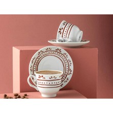 Fain Porselen 2'li Kahve Fincan Takımı 80 ml Bordo