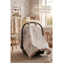 Halzey Puset Örtüsü 4 Mevsimlik Pike Kumaş, Çıtçıtlı Fırfırlı