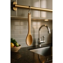 Bambuland Bambu Ahşap Yemek Kaşığı - 24 cm Uzun Saplı Servis Kaşığı