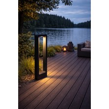 IP65 LED Bahçe Lambası 7W 3000K Gün Işığı Siyah | 60 cm Modern Alüminyum Dış Mekan Aydınlatma