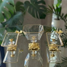 Elta Collection Lüks 3 Parça Kelebekli Sunum ve Servis Seti - Tabak - Kase