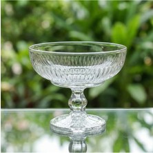 Elta Collection Cam Ayaklı Dondurmalık & Tatlı Kasesi 17 cm | Yaldızlı / Sade Sunum Kasesi | Magnolia Kup, Meyvelik