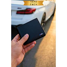 Vanilla Collection M Logolu Siyah Erkek Cüzdan - Yatay Suni Deri Hediyelik Lüks Cüzdan