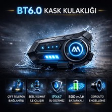 Coofbe Çift Telefon Bağlantılı Su Geçirmez 500MAH Bt6.0 Motosiklet  Kask Kulaklığı Intercom Rgb Işıklı Interkom Kulaklık