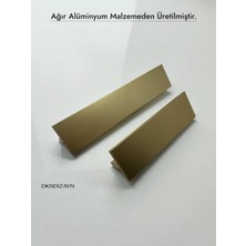 DKSDİZAYN T Kulp 160-192MM Özel Üretim Mat Altın Mobilya Çekmece Dolap Kulpu Alüminyum Ultra Kalite