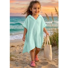Joyous Mom & Kids 4 Katlı Organik Muslin Bebek ve Çocuk Kapüşonlu Plaj Pançosu Banyo Havlu %100 Pamuk