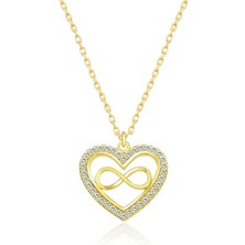 Diger KENPAZAR925 Ayar Gümüş  Kalp Sonsuzluk Bayan Gümüş Kolye