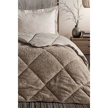 Doqu Home Double Comforter Uyku Paketı Cift Vızon-Bej ( Yorgan+Yastık+Yastık Kılıfı+Çarşaf+Alez)