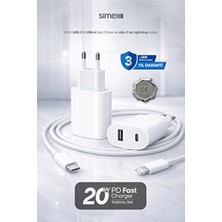 Simex 20W iPhone Uyumlu Hızlı Şarj Aleti Lightning Güç Adaptörü Başlığı 8 11 12 13 14 Pro Max Mini X Xs Xr