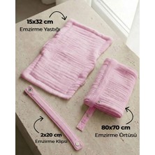 Joyous Mom & Kids 4 Katlı Müslin Bebek Emzirme Seti Emzirme Yastığı, Emzirme Klipsi, Iç Göstermez Bebek Emzirme Örtüsü