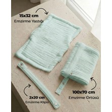 Joyous Mom & Kids 4 Katlı Müslin Bebek Emzirme Seti Emzirme Yastığı, Emzirme Klipsi, Iç Göstermez Bebek Emzirme Örtüsü