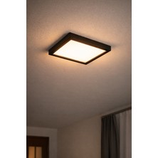 24W LED Sıva Üstü Panel 3000K Gün Işığı | CRI90 Siyah Çerçeve Modern Tavan Plafonyer 30X30CM
