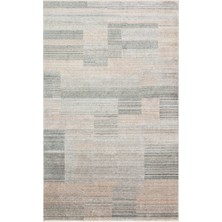 Cool Halı Still Mavi Vizon Bohem Çizgili Modern % 100 Tencel Iplik Doğal El Dokuma Salon Oturma Odası Halısı