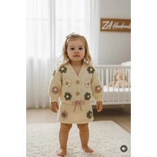 Za Handmade El Örgüsü Bebek Hırka Etek Trend Model Ikili Takımı