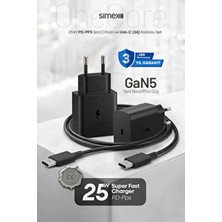 Simex 25W Süper Hızlı Şarj Seti Type-C Adaptör + Kablo | Samsung Galaxy Uyumlu Ce Belgeli Sps-17