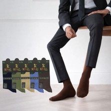 Kral Socks Bambu Erkek Soket Düz Uzun Çorap Klasik Yazlık Dikişsiz 5'Li Premium Set