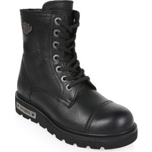 Harley Davidson Tums Siyah Deri Kadın Bot