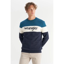 Wrangler Bisiklet Yaka Petrol Erkek Sweatshırt W242284405 Petrol Sweatshirt