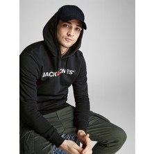 Jack & Jones JJECORP OLD LOGO SWEAT HO Siyah Erkek Sweatshirt