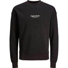 Jack & Jones Jorvesterbro Erkek Siyah Sweatshirt 12241694-Black
