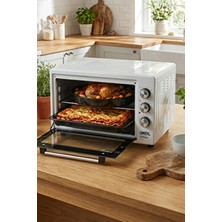 Homekolik Çift Tepsili 38 Litre Midi Fırın 1500 W – Zaman Ayarlı, Ayarlanabilir Isı, Ev Tipi Mini Fırın