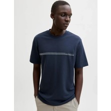 Jack & Jones Jack Jones Jcofusıon Chest Brand Tee Ss Crew Noos Erkek Lacivert Tshirt 12289936-04