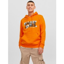 Jack & Jones Logolu Kapüşonlu Sweatshirt - Dust