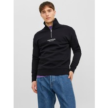 Jack & Jones Jorvesterbro Erkek Siyah Sweatshirt 12241777-Black