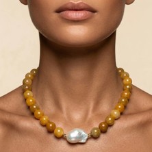 THEIA GemWorks Surya - Karneol ve Barok İnci Kolye