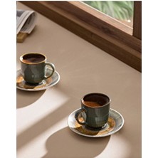 Madame Coco Kleby Nouveau 2 Kişilik 4 Parça Kahve Fincan Seti - Yeşil/toprak - 90 ml