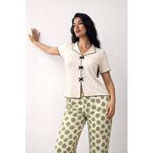 Morvarid Luna Touch Kadın Yazlık Pijama Takımı – Kısa Kollu, Yumuşak Kumaşlı Rahat Ev Giyim