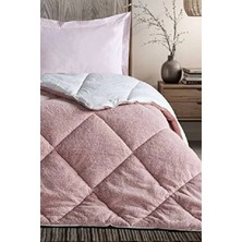 Doqu Home Double Comforter Uyku Paketı Tek Kişilik Gül Kurusu-Ekru ( Yorgan+Yastık+Yastık Kılıfı+Çarşaf+Alez)