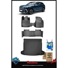 Rizline Togg T10X 2023 Sonrası Siyah Kauçuk Havuzlu Paspas Kaymaz Taban Özellikli 3D Tasarım